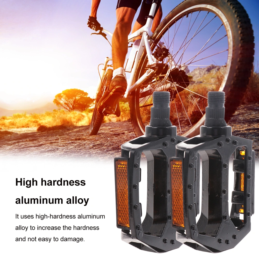 2pcs Aluminium Alloy Pedals Hollow out Mountain Bike Pedals Accessories (Black)