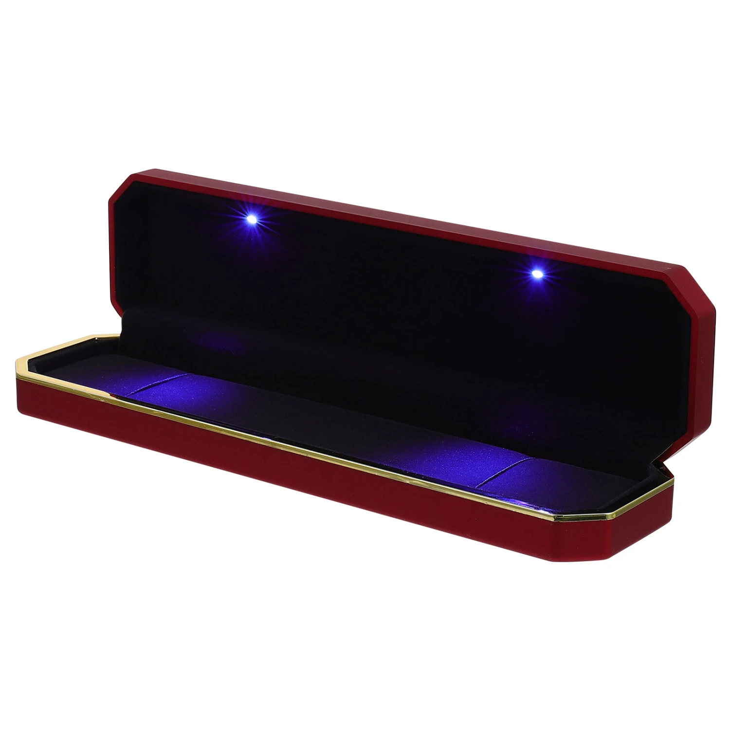 1Pc LED Light Jewelry Storage Box Plastic Luminous Jewelry Storage Display Box
