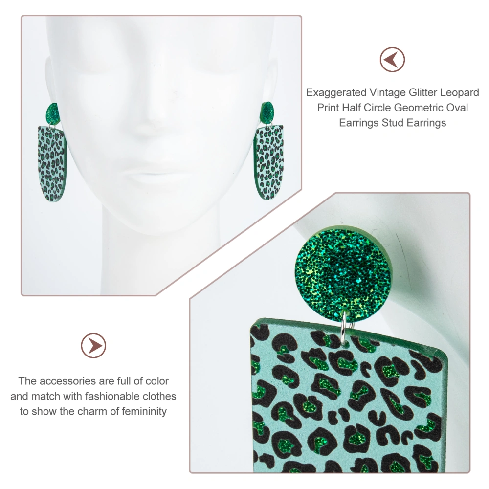 1 Pair Leopard Earring Retro Ear Dangle Exaggerated Ear Pendant Ear Jewelries