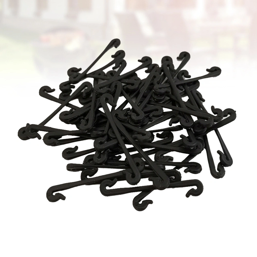 50pcs Vines Tied Buckles Fixed Strapping Clips Fastener Lashing Hooks Bundled Buckle Grape Vines Vegetable Clips for Garden Plants(Black)