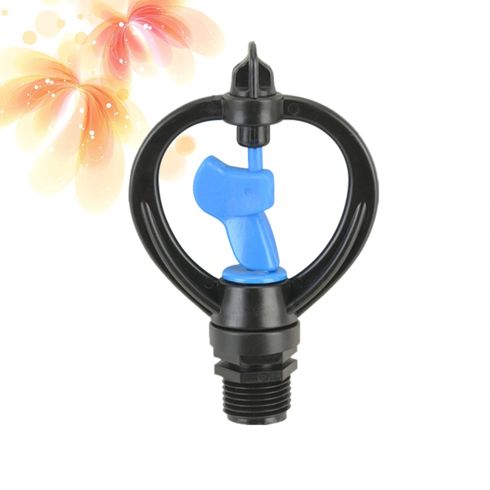 4 Points Plastic Head Irrigation Sprinkler 360 Degrees Rotary Heavy Duty Garden Lawn Landscape Greenhouse Spray (Black)