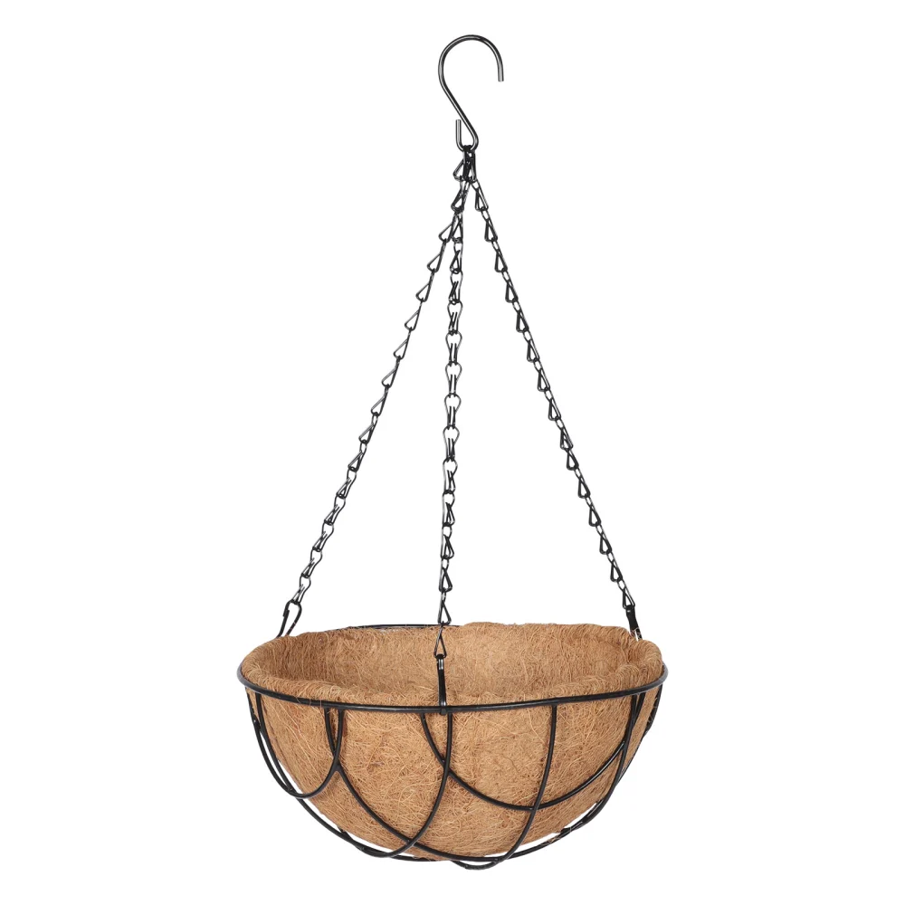 Metal Hanging Planter Basket with Coco Liner Flower Plant Pot with Chains