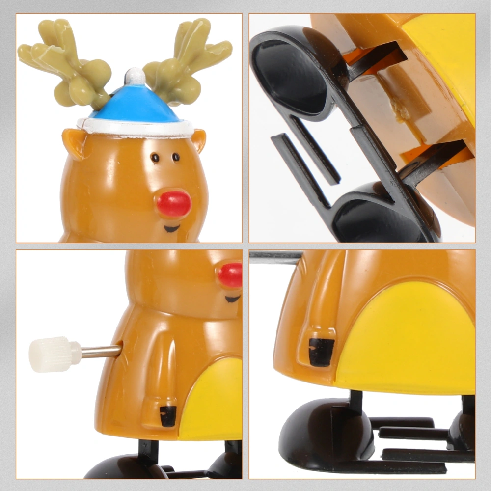 3pcs Christmas Elk Shape Wind-up Toys Xmas Clockwork Playthings Xmas Gift Party Favors