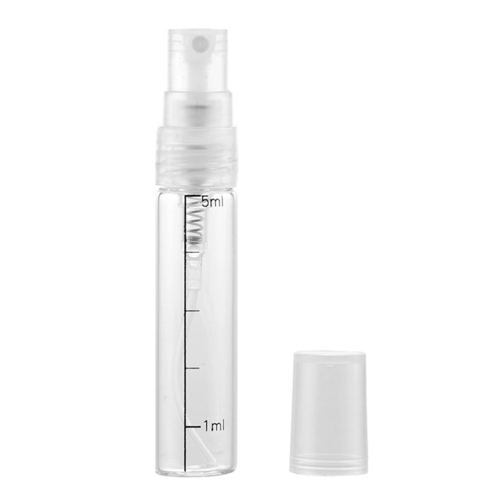 10 Pcs 5ml Scale Spray Bottle Glass Small Empty Spray Bottle Perfume Liquid Dispenser for Make up and Skin Care Use (White)