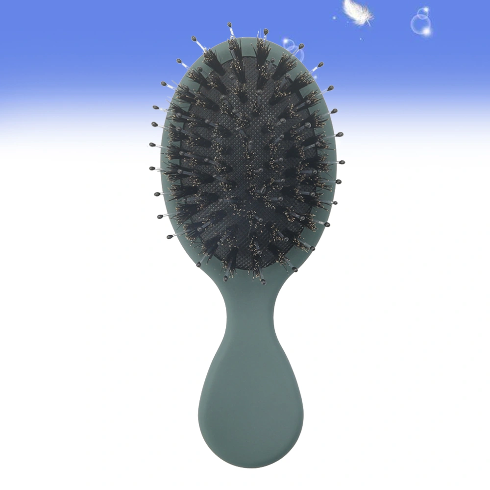 1pc Air Cushion Comb Pig Bristle Comb Hair Detangling Comb Head Massage Comb Hair Straightening Combs Dark Green