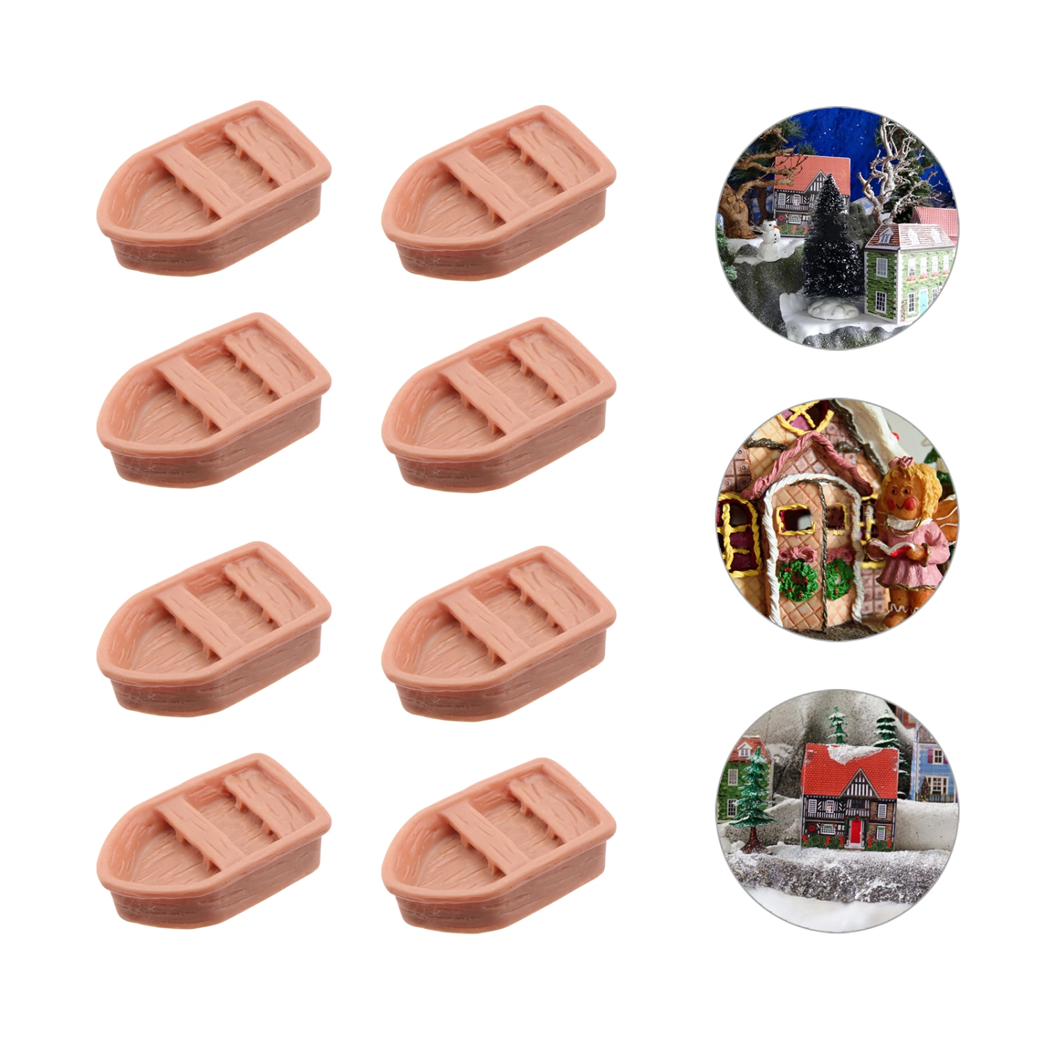 12pcs Simulated Resin Boat Toy Lifelike Boat Model Resin Craft (Random Color)