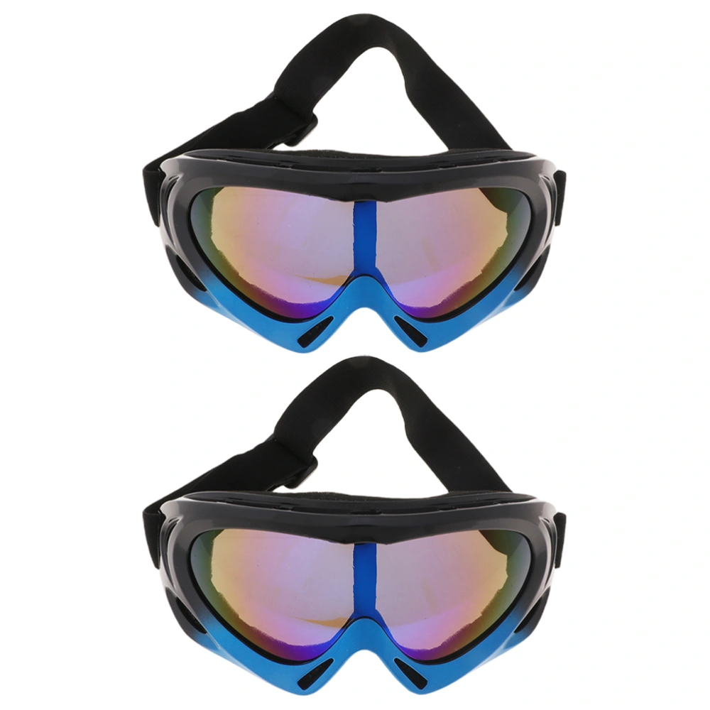 2pcs Outdoor Sports Goggles Portable Skiing Goggles Mountain Climbing Goggles