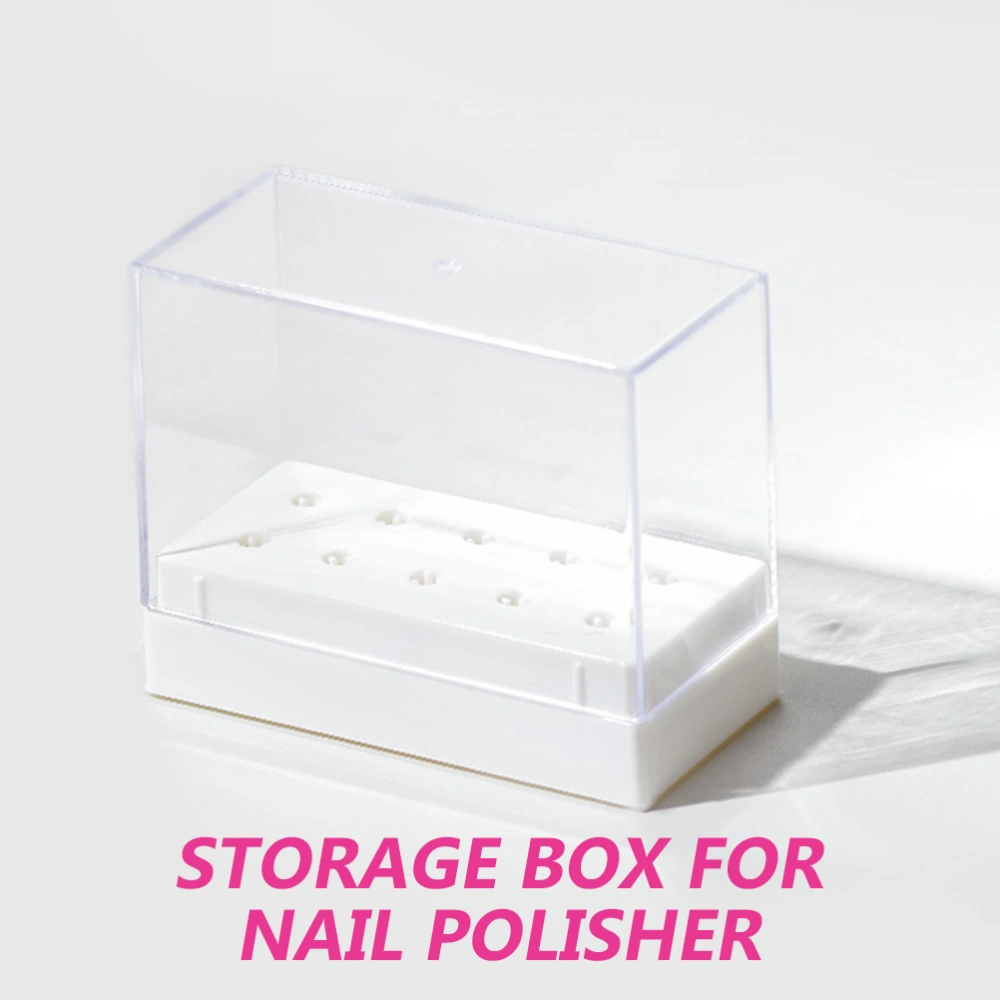 2pcs Plastic Nail Drill Bits Storage Box Display Case Nail Art Polishing Head Organizer