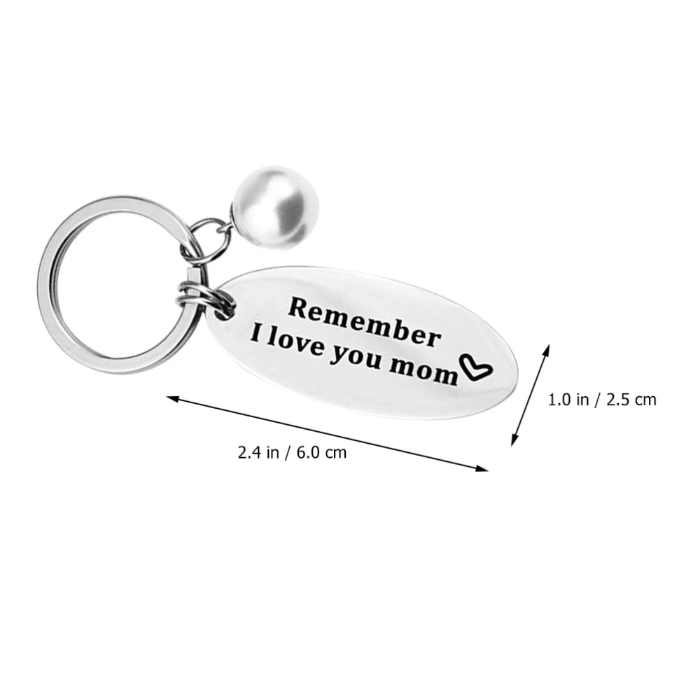 2Pcs Stainless Steel Mother's Day Keychains Chic Bag Pendants Gift Key Rings