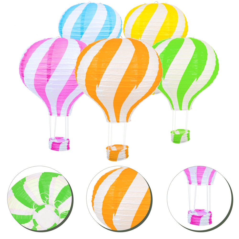 5pcs Hot Air Balloon Paper Lanterns Hanging Paper Lanterns Sky Lanterns