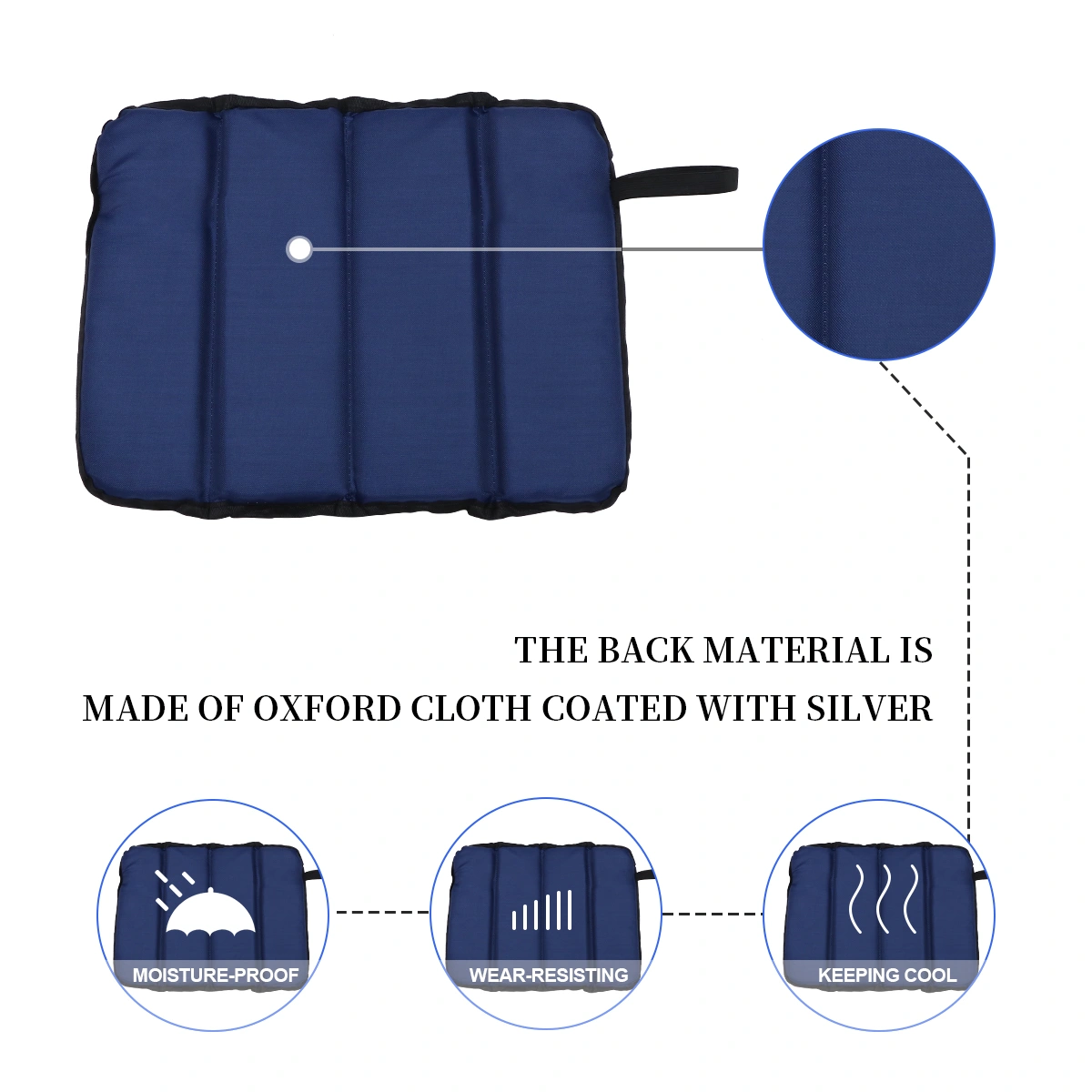 2pcs Wear-resistant Picnic Mat Foldable Cushion Oxford Cloth Waterproof Dampproof Cushion for Outdoor Camping (Dark Blue)