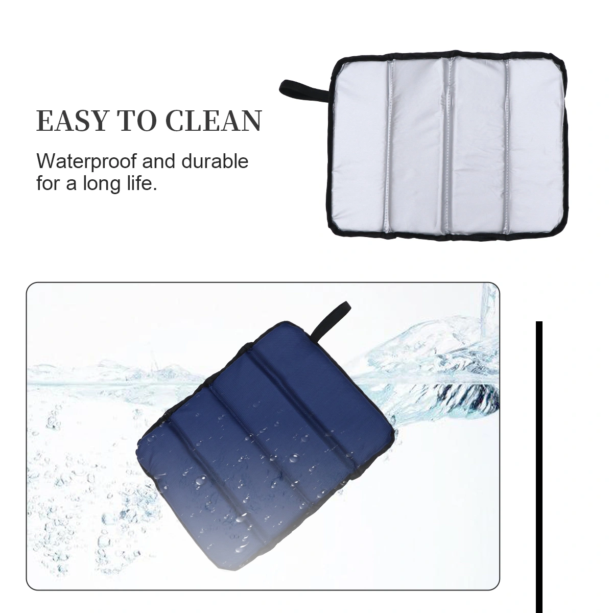 2pcs Wear-resistant Picnic Mat Foldable Cushion Oxford Cloth Waterproof Dampproof Cushion for Outdoor Camping (Dark Blue)