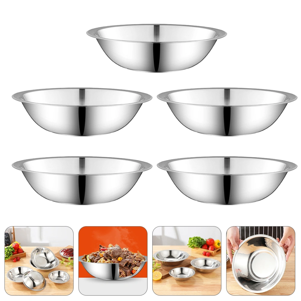 5pcs Stainless Steel Storage Bowls Kitchen Seasoning Basins Multifunctional Bowls