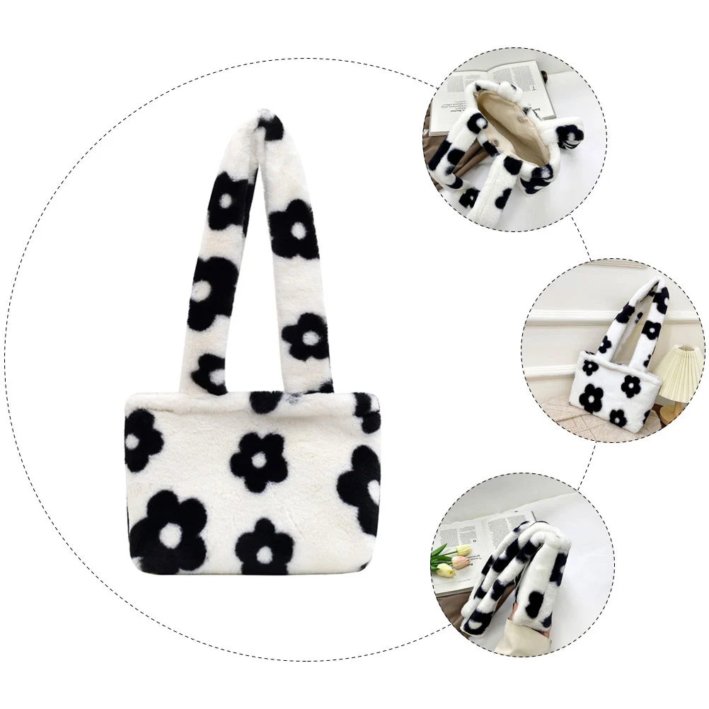 1Pc Plush Handbag Autumn and Winter Tote Bag Women Tote Bag Fashion Bag