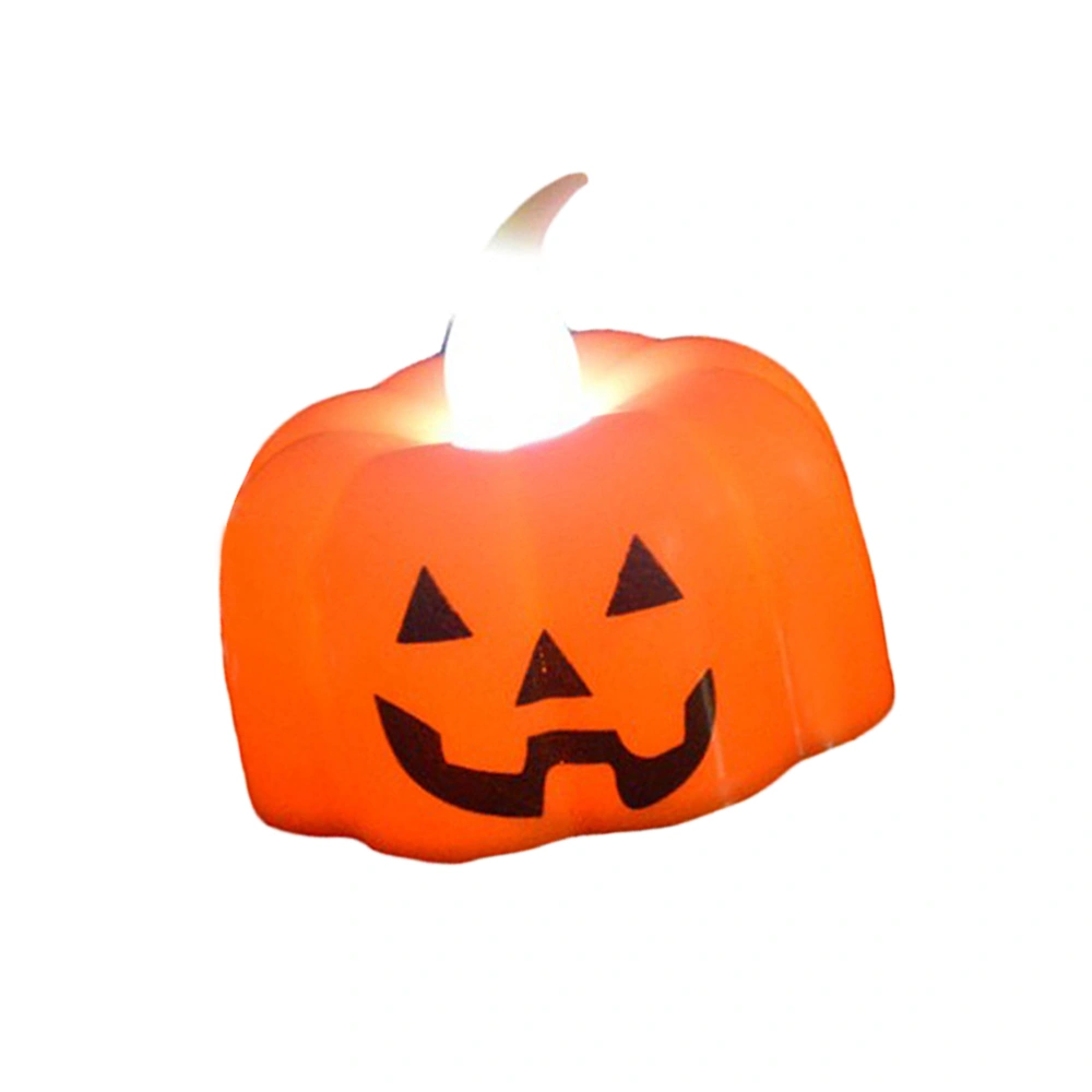 12pcs Halloween Glowing Toy Pumpkin Candle Shaped Lights Pumpkin Light Cartoon Pumpkin Pattern Lights for Halloween Decor and Christmas White Light(Mixed)