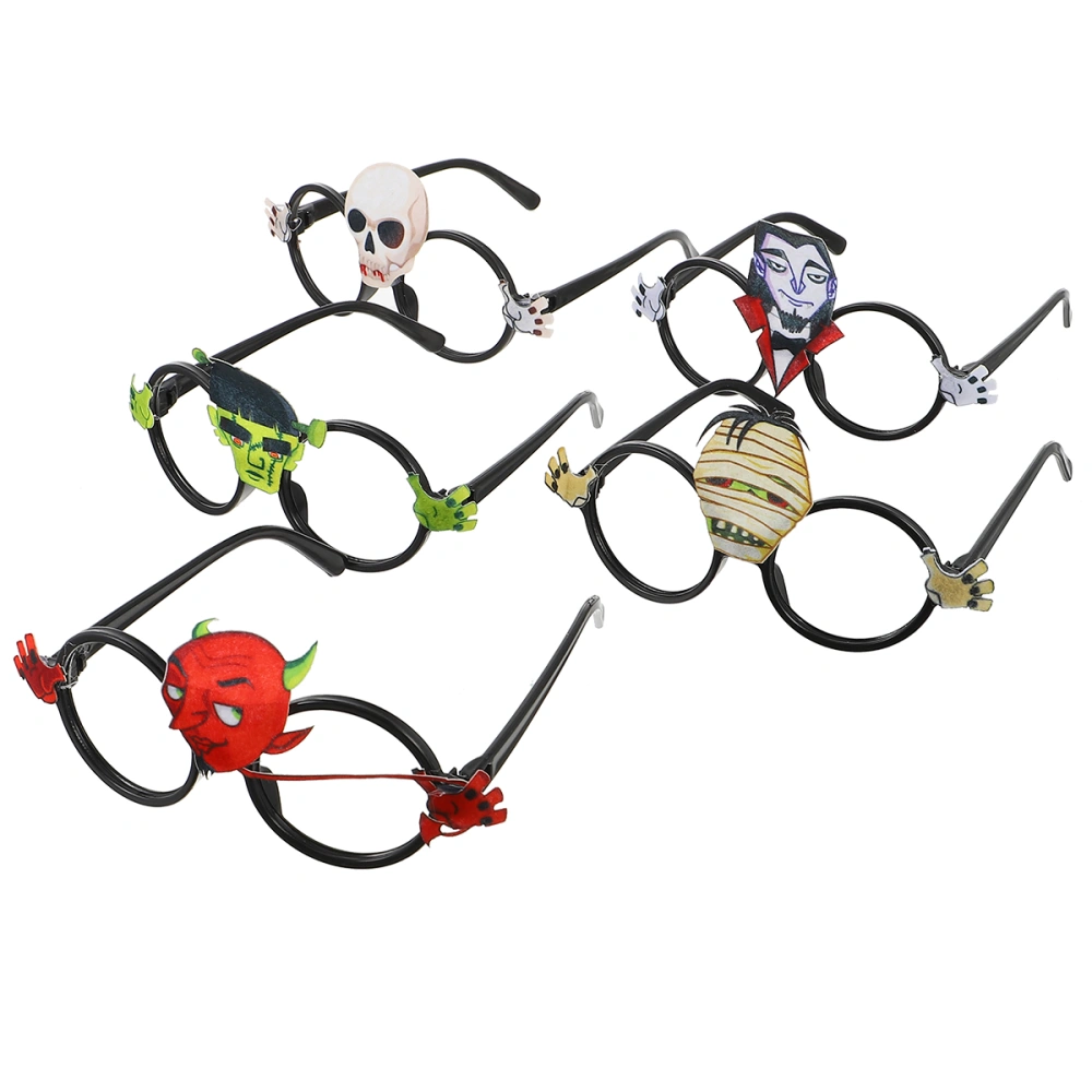 5Pcs Halloween Prop Eyeglasses Novelty Party Decoration Glasses (Random Style)