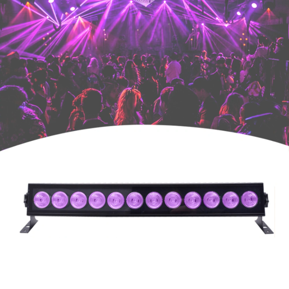 12 LED Disco UV Violet Black Lights DJ Par Lamp UV For Party Christmas Bar Lamp Stage Wall Washer Spot Light Backlight AC110-240V with EU Plug (Constant Lighting)