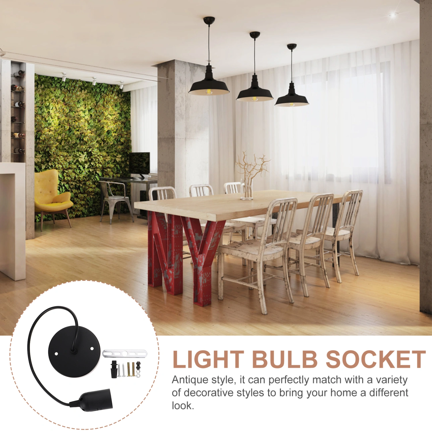 2pcs Retro E27 Pendant Lamp Holder Chandelier Light Holder Ceiling Cover Plate