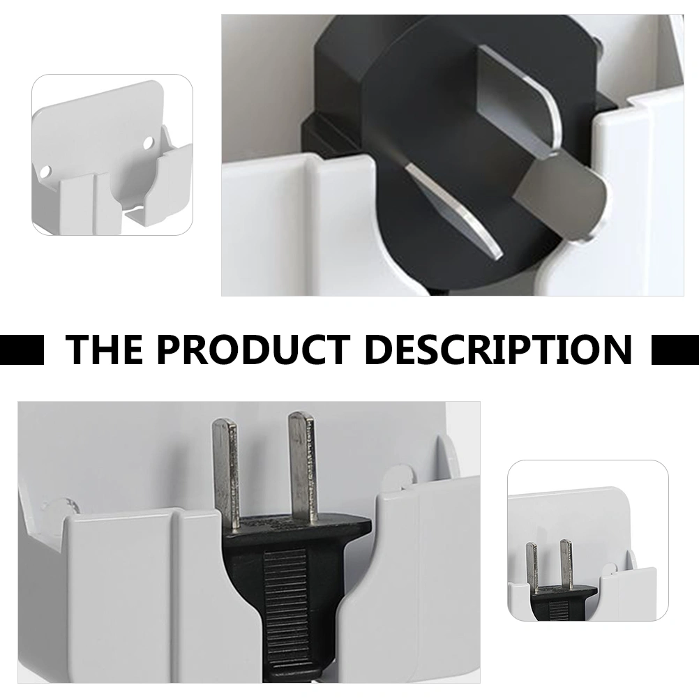 6pcs Non-punching Storage Boxes Plug Hanging Hooks Phone Charging Racks