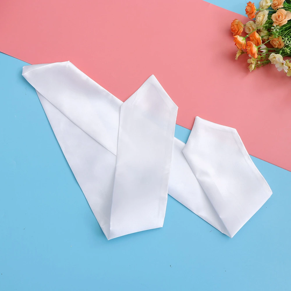 2PCS Plain Graduation Party Shawl College High School Graduate Accessory Supplies for Women and Men(White)