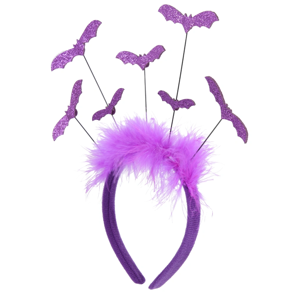 Portable Halloween Hair Band Halloween Bat Plume Design Headband Party Prop