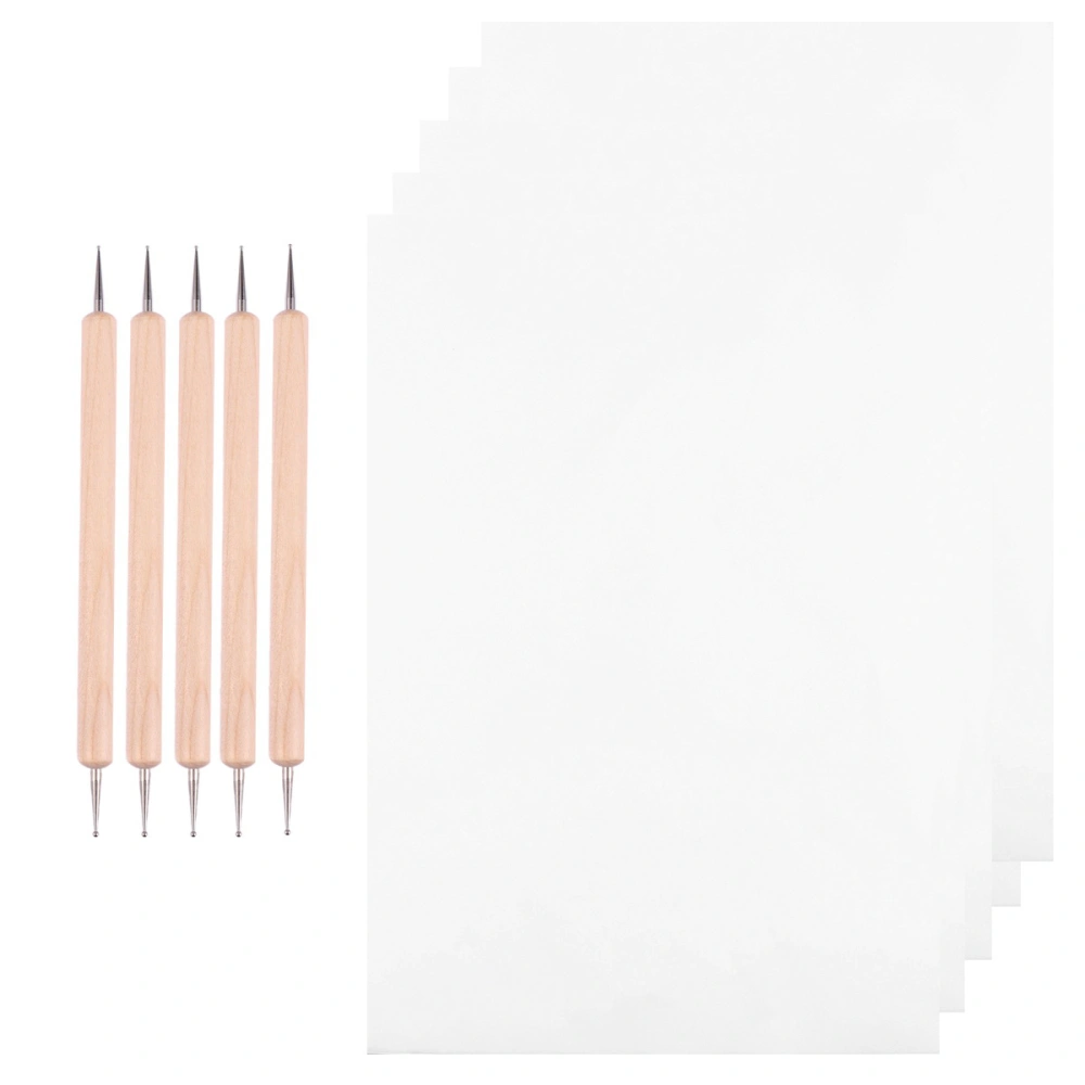 1 Set Graphite Transfer Carbon Paper and Tracing Paper with Double Ended Tracing Stylus Dotting Tools for Wood Paper Stone