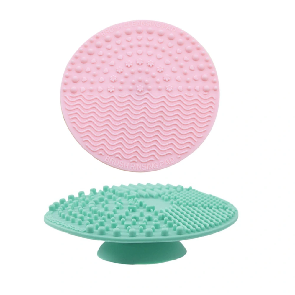 2Pcs Silicone Brush Cleansing Pad Sucker Brush Rinsing Pad Supple Brush Cleaner