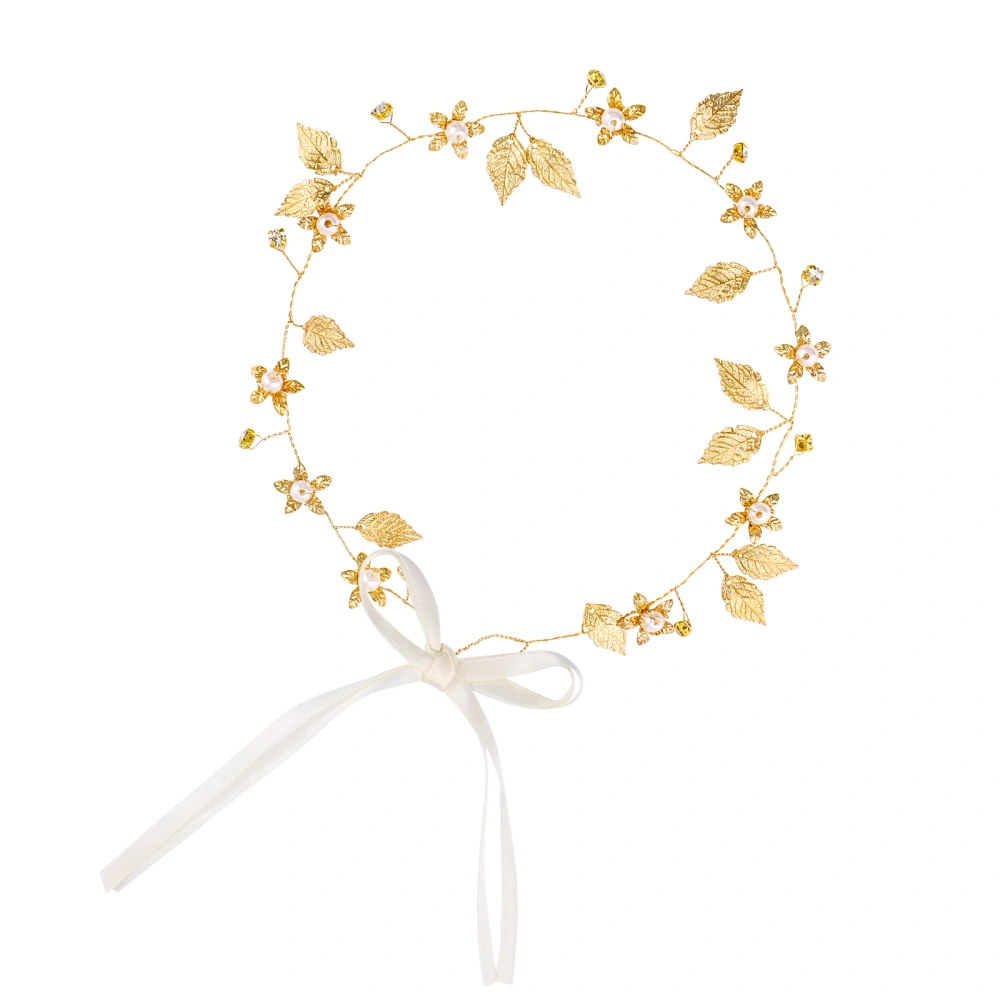 FRCOLOR Wedding Headband Gold Leaves Bridal Headpiece Headwear Stylish Hair Accessory for Wedding Hair Decoration