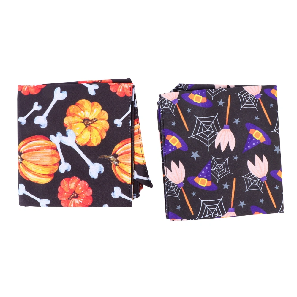 2pcs Halloween Pet Dog Bib Printing Dog Saliva Towel Pet Triangular Scarf