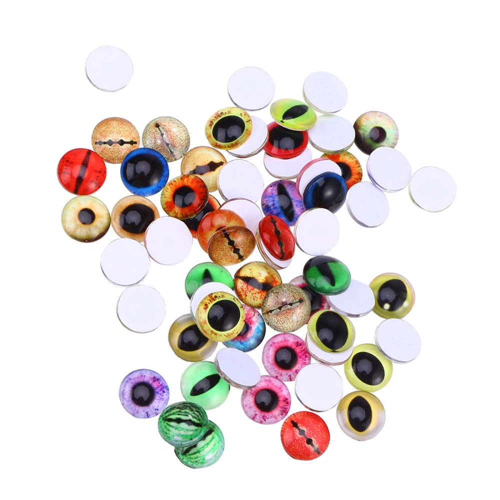 60 PCS 12mm Mixed Eye Mosaic Tiles Dome Cabochons Glass Gemstone for Crafts Jewelry Making