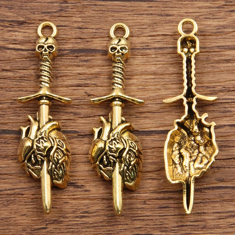 10pcs DIY Swords Charms Halloween Charm Pendants Halloween Jewelry DIY Making Charms