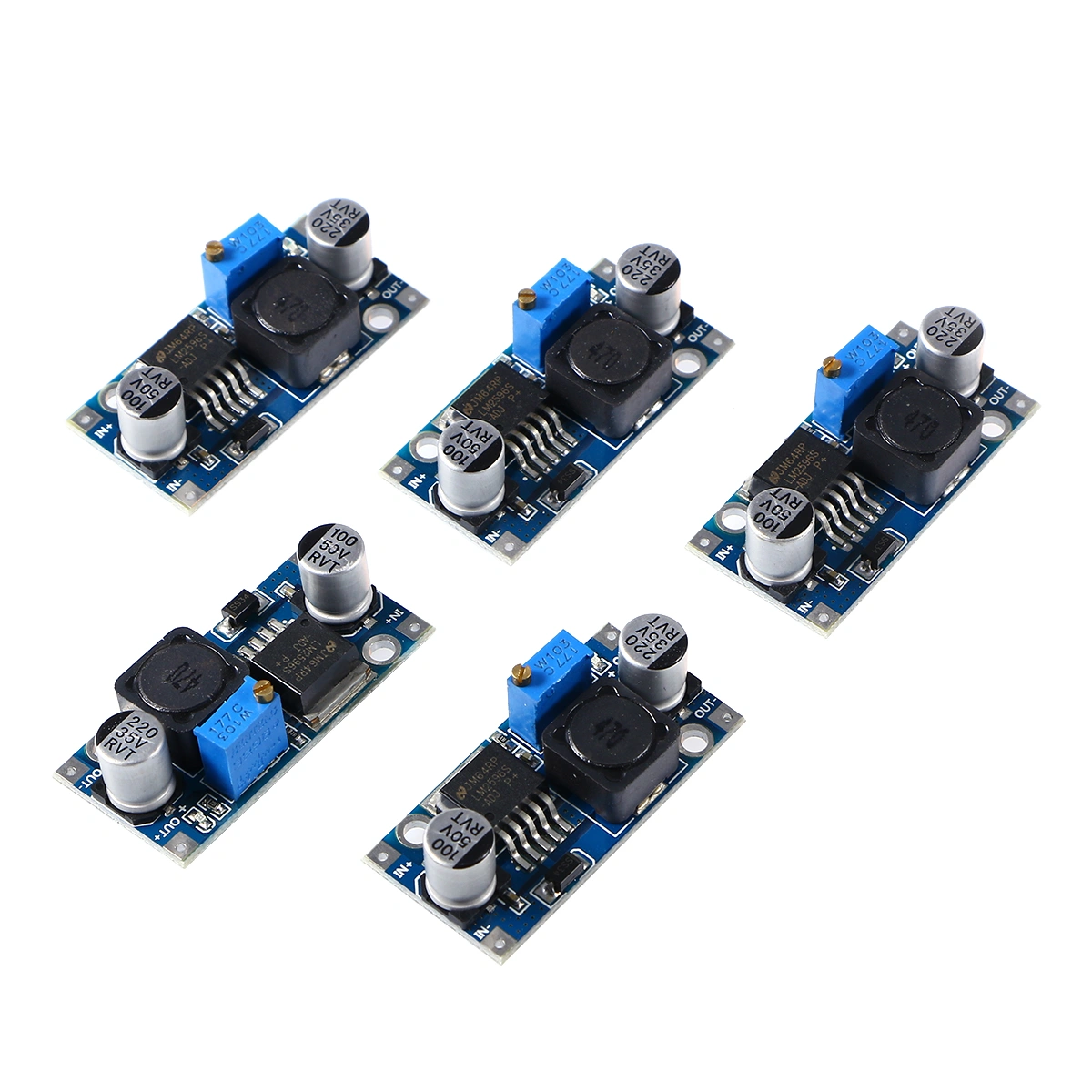 5pcs LM2596 DC-DC 1.23-30V Adjustable Voltage Regulator Converter Modules