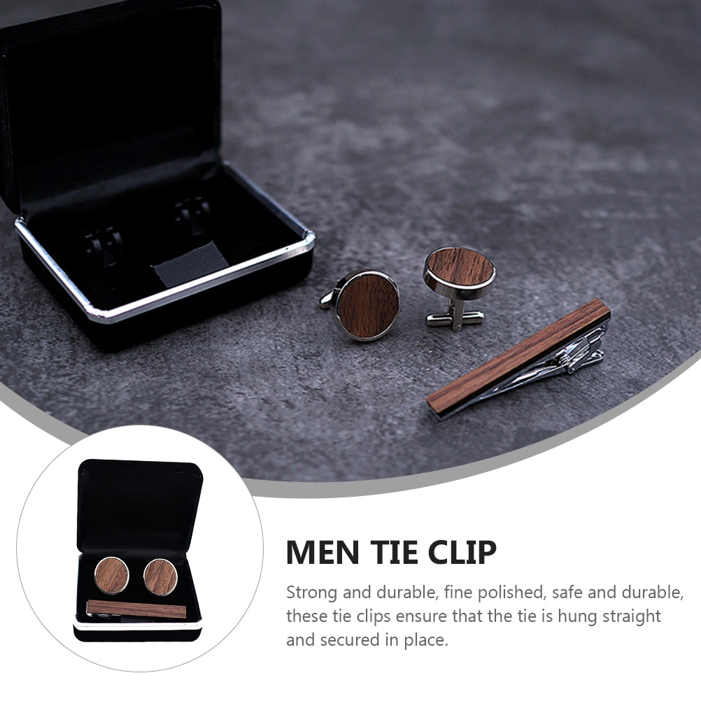 1 set of Sturdy Necktie Fixing Clip Men Tie Clip Cuff Links Cloth Accessories