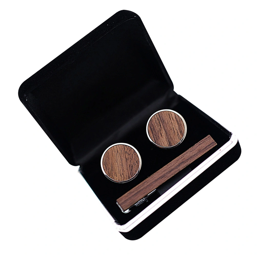 1 set of Sturdy Necktie Fixing Clip Men Tie Clip Cuff Links Cloth Accessories