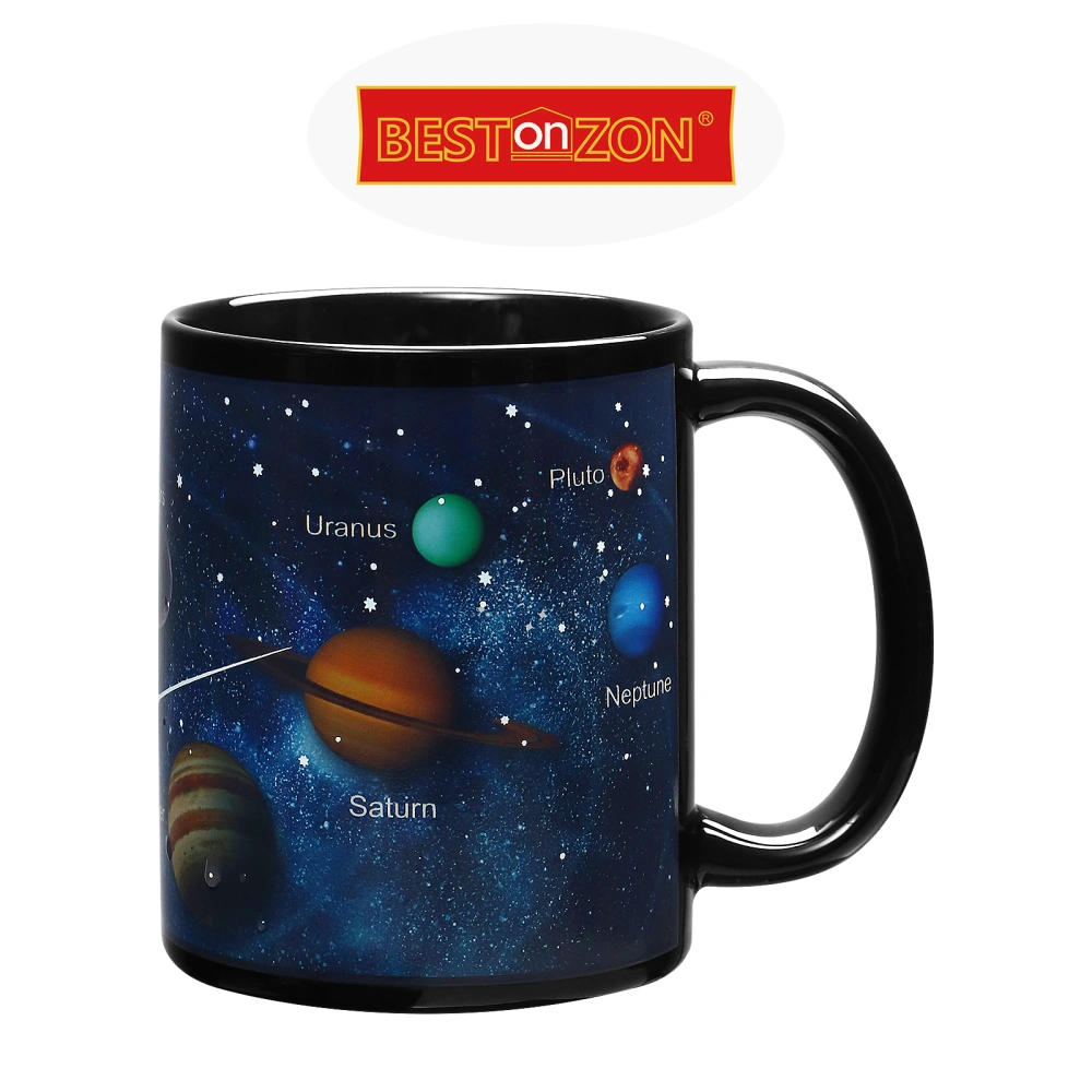 1pc Solar System Heat-sensitive Reactive Mug Color Changing Cup Ceramic Coffee Mug (330ml)