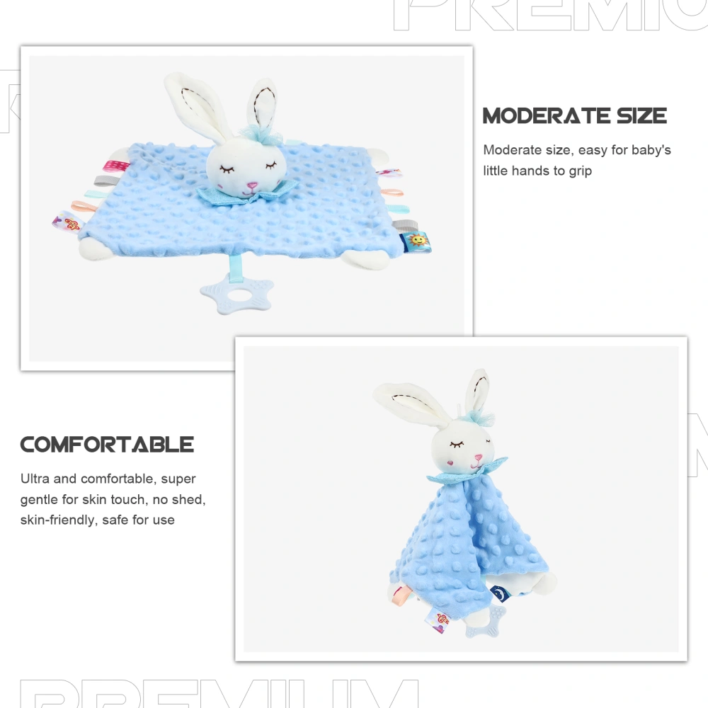 Cartoon Infant Pacifying Saliva Towel Soothe Appease Towel Plush Comforting Toy Plush Toys with Teether Soothing Toys (Rabbit)