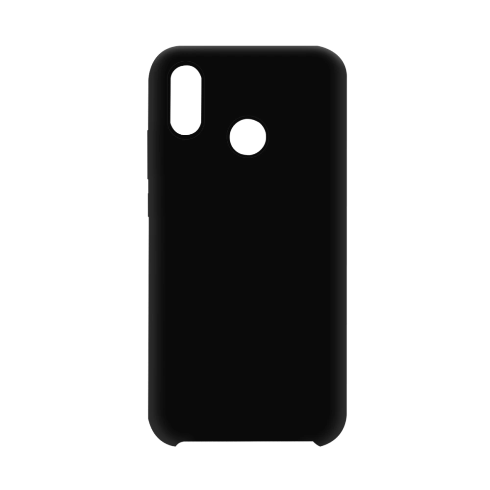 Solid Silicone Phone Case Premium Scrub Craft Lining Anti-scratch Full-covered Phone Cover Shell for HUAWEI P20 Lite(Black)