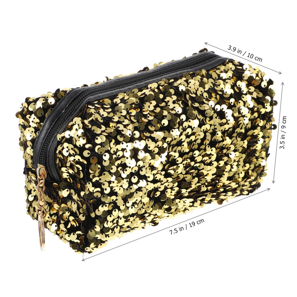 1Pc Sequin Square Storage Bag Ladies Portable Cosmetic Bag Travel Toiletry Bag