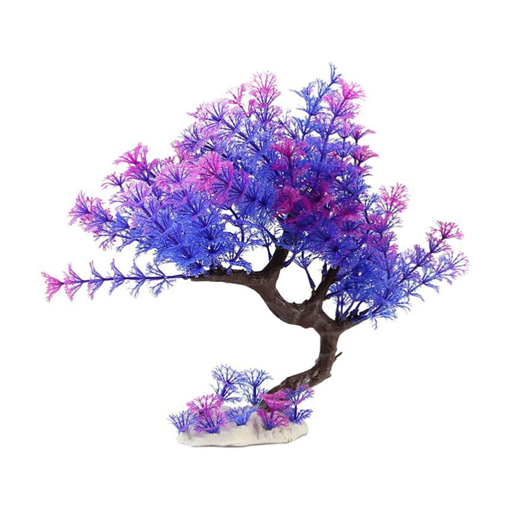 Artificial Plant Aquarium Fish Tank Water Plant Lifelike Plastic Purple Landscaping Plant Grass Decoration Ornament Purple Tree