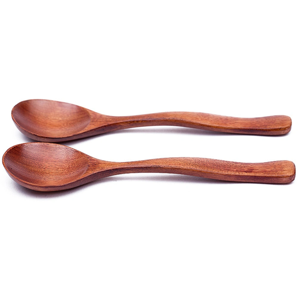 6pcs Anti-scald Eco Friendly Natural Solid Wood Spoon Set for Eating Mixing Stirring Honey