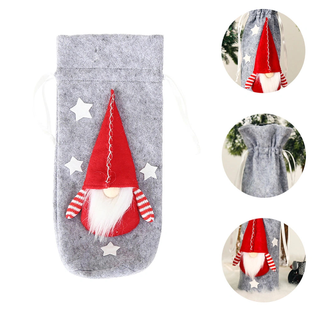 Christmas Gnome Doll Wine Bag Christmas Red Wine Bottle Cover Champagne Pouch