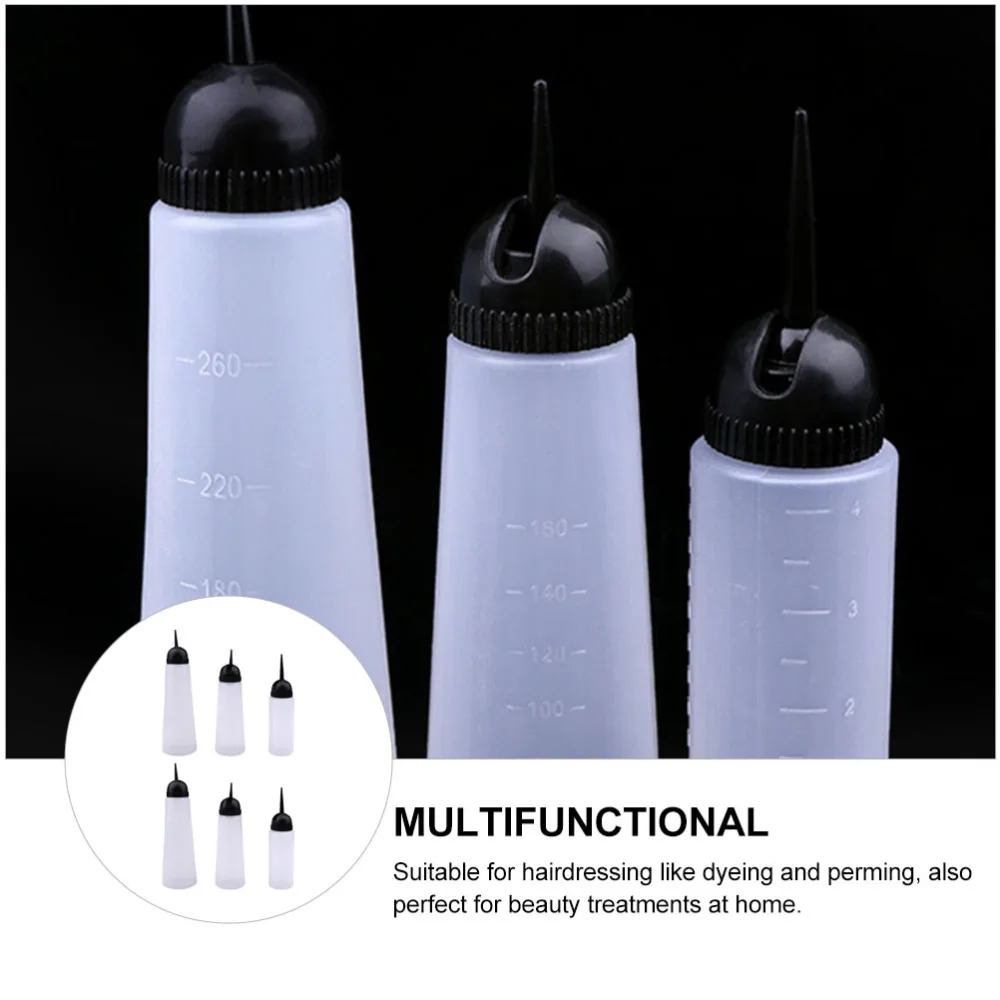 6pcs Dry Cleaning Bottle Hair Salon Calibration Curve Bottle for Hair Salon