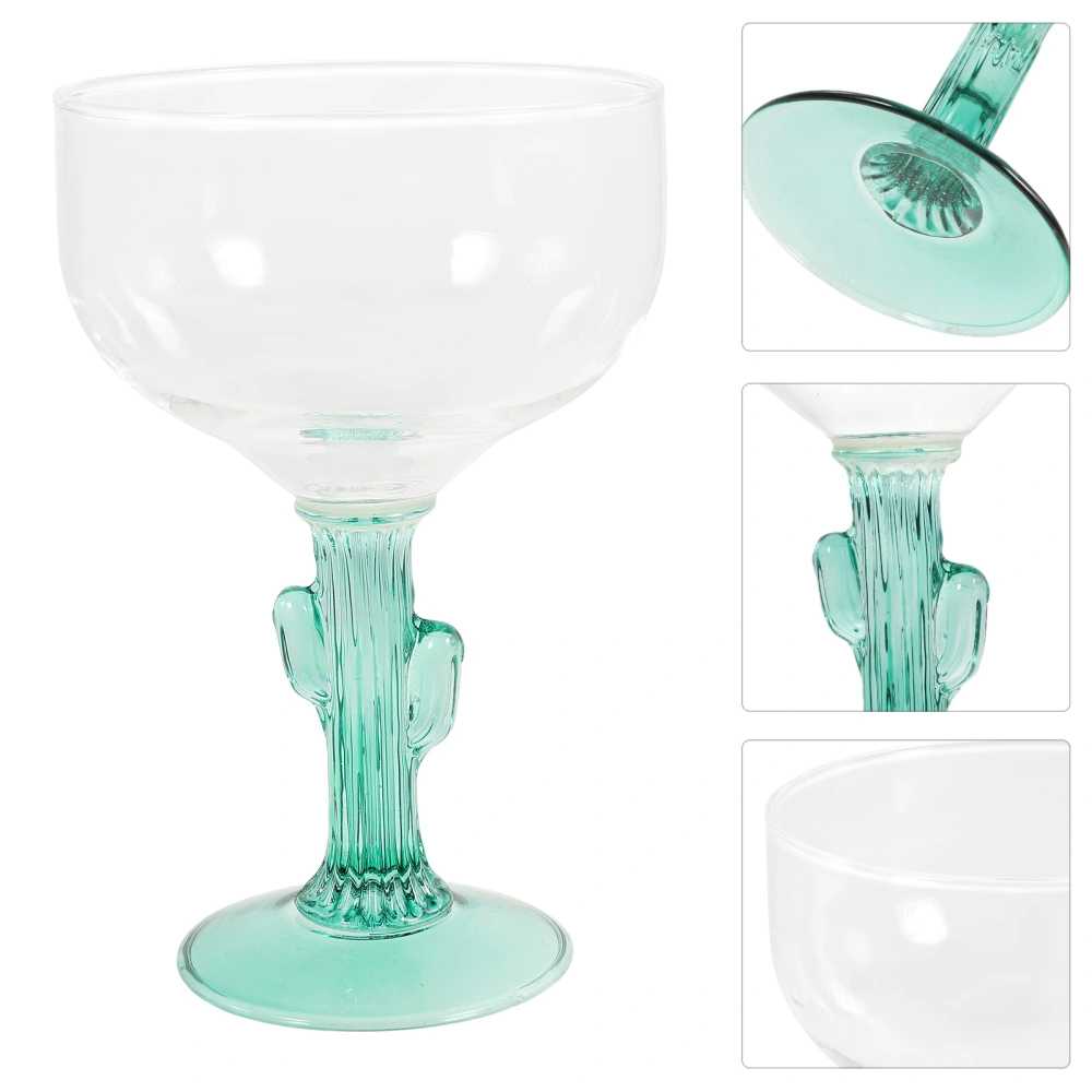 1Pc Creative Cactus-shaped Wine Cup Glass Drinking Cup Desktop Decor (Transparent)