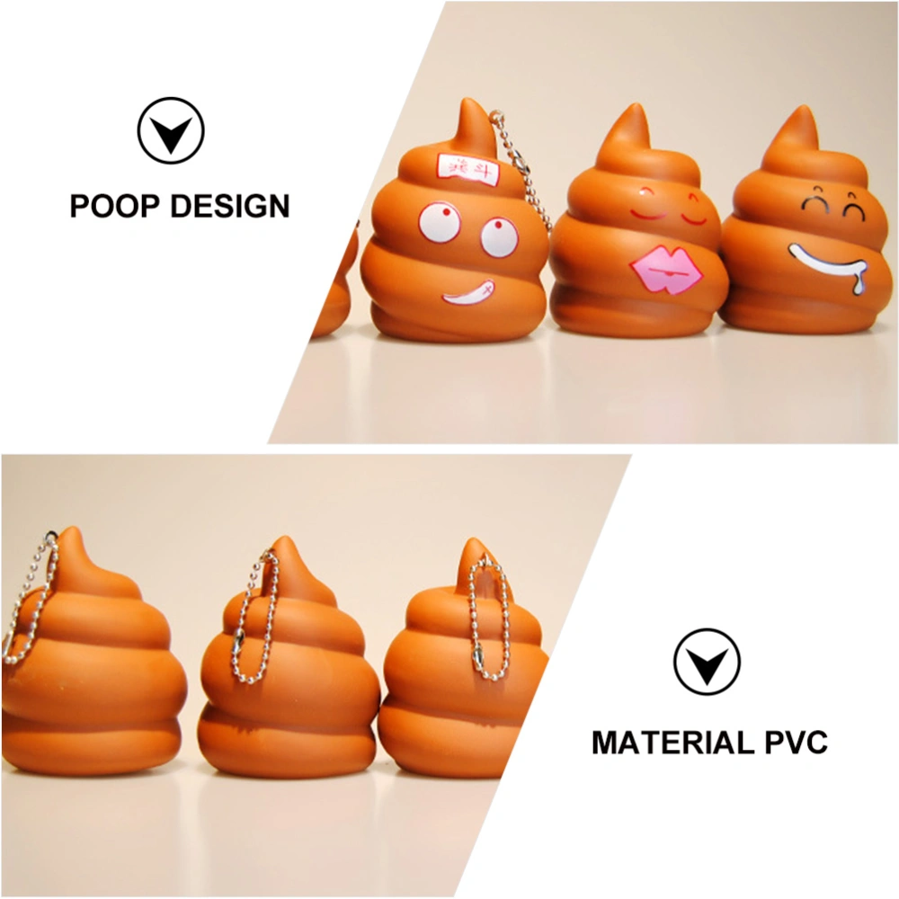 5Pcs Poop Keychain Pendant Backpack Bag Ornament Prank Toy (Mixed Style)