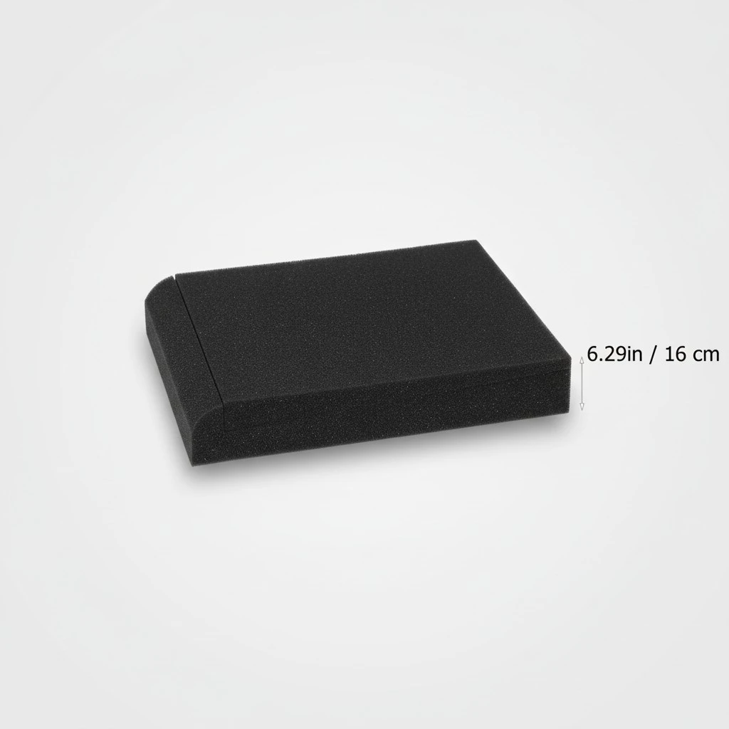 1pc Small Speaker Isolation Pad High-density Sponge Shock-absorption Cushion (Black)