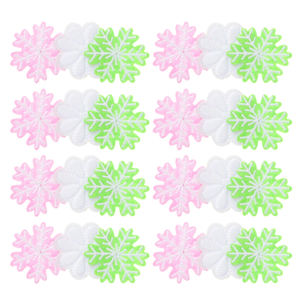 60pcs Christmas Appliques Garment Accessories Snowflake Patches (Random Color)