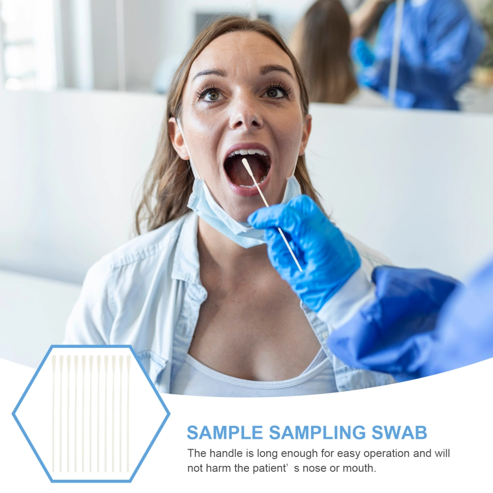 100Pcs Nasal Swabs Sampling Pharynx Swabs Multi-function Swabs Sampling Accessory