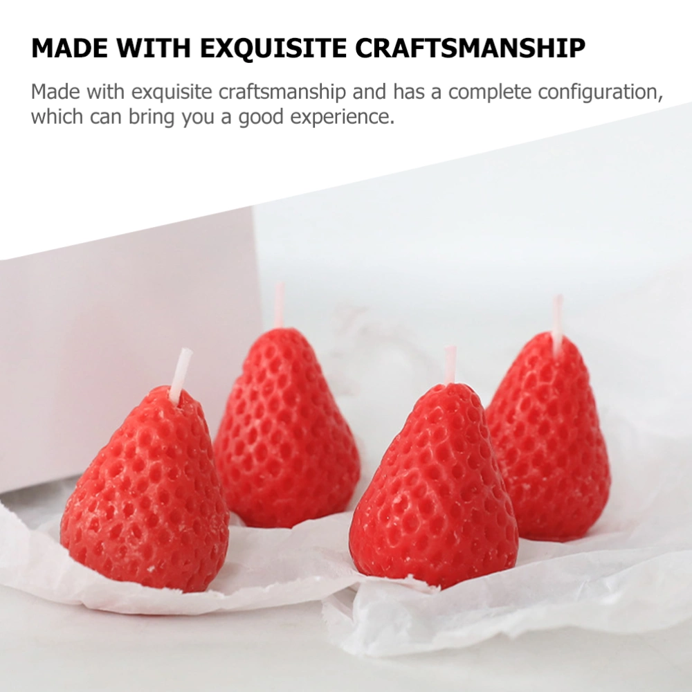 6pcs Strawberry Shaped Scented Candle Decorative Candle Fruit Theme Candles