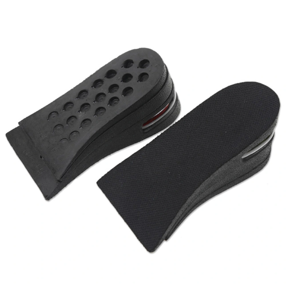 1 Pair 6cm 3 Layers Height Increase Insole Heel Inserts Invisible Shoe Lifts Half Insoles Shoe Elevator Inserts (Black)