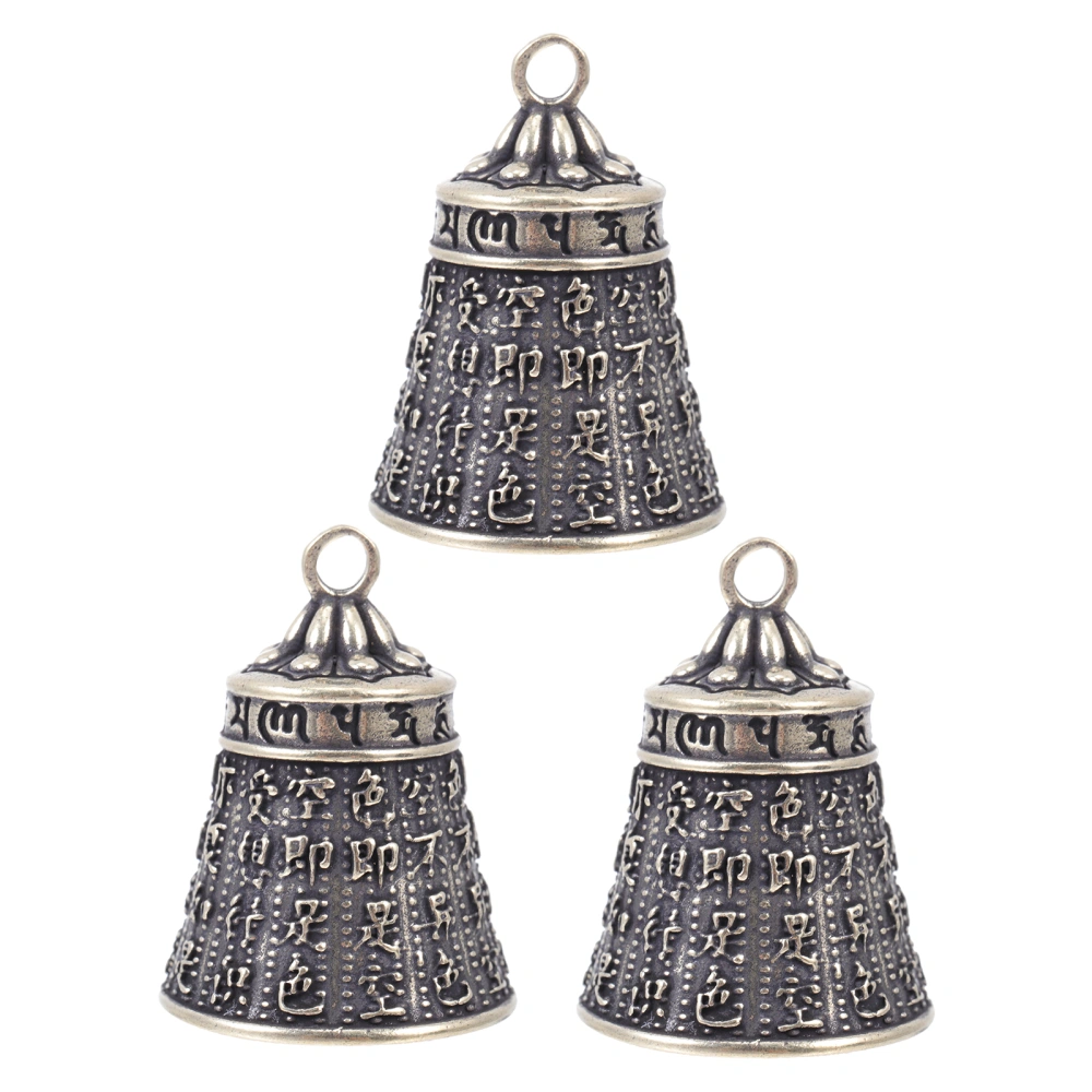 3pcs Exquisite Copper Craft DIY Pendants Brass Lection Bell Decors Keychain Decors